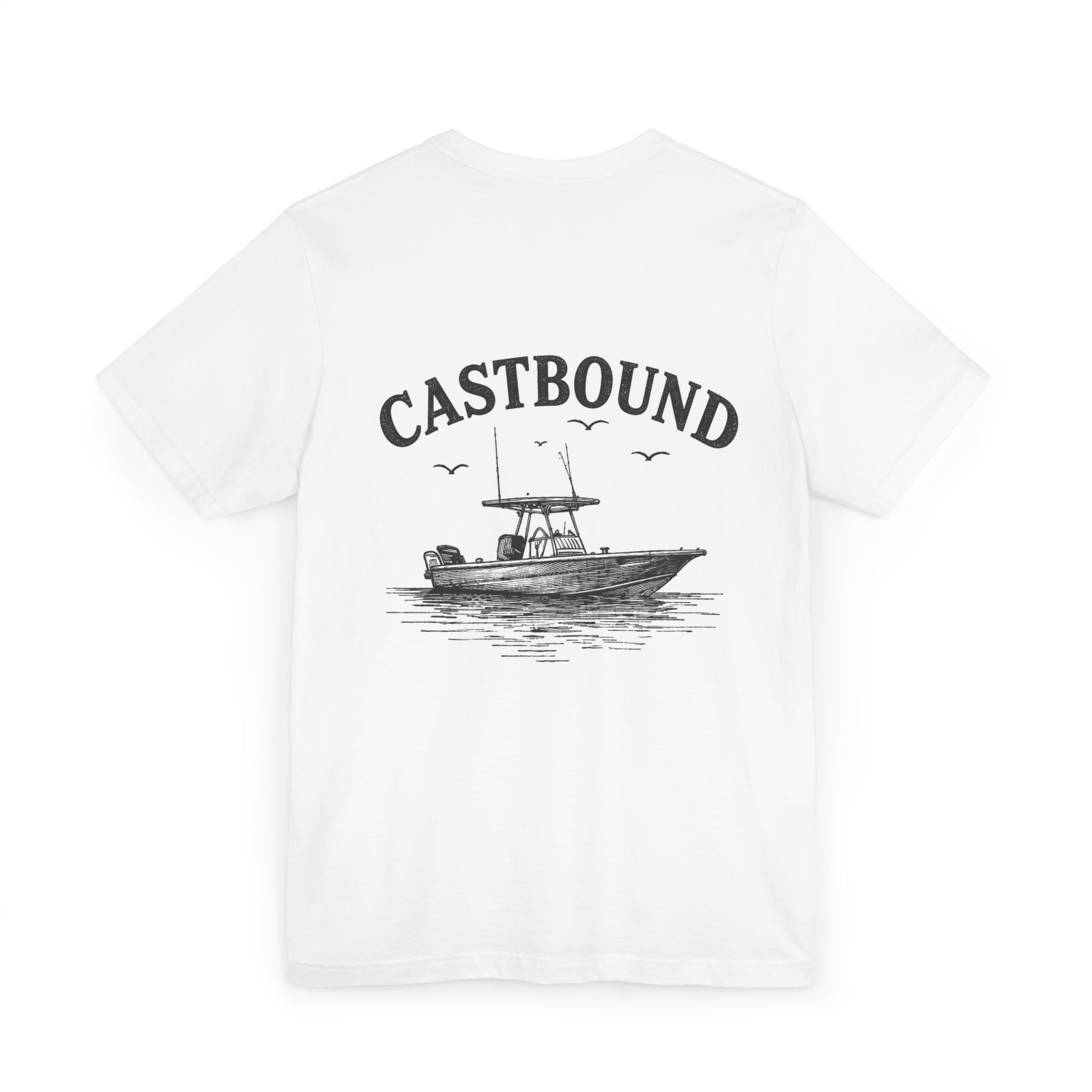 Fishing Boat Graphic T-Shirt — Center Console Sketch Tee