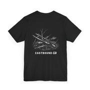 Castbound Fishing T-Shirt — Vintage Net & Driftwood Logo T-Shirt