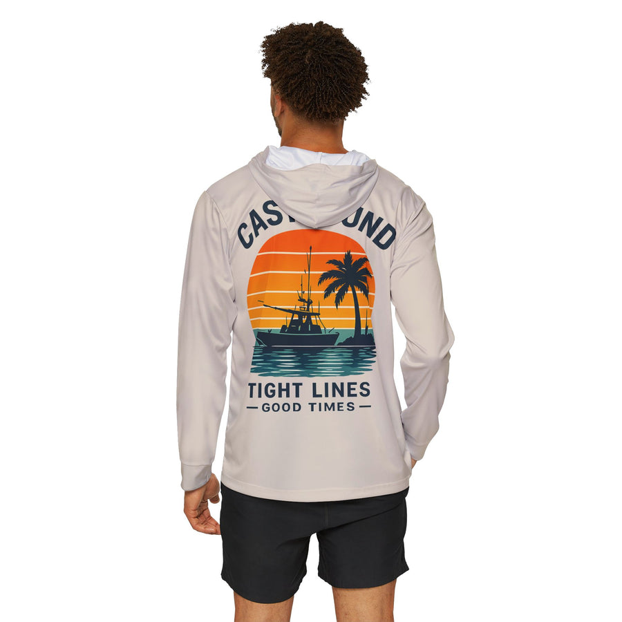 Castbound Fishing Shirt— 'Tight Lines, Good Times' Beach Sunset Fishing Shirt