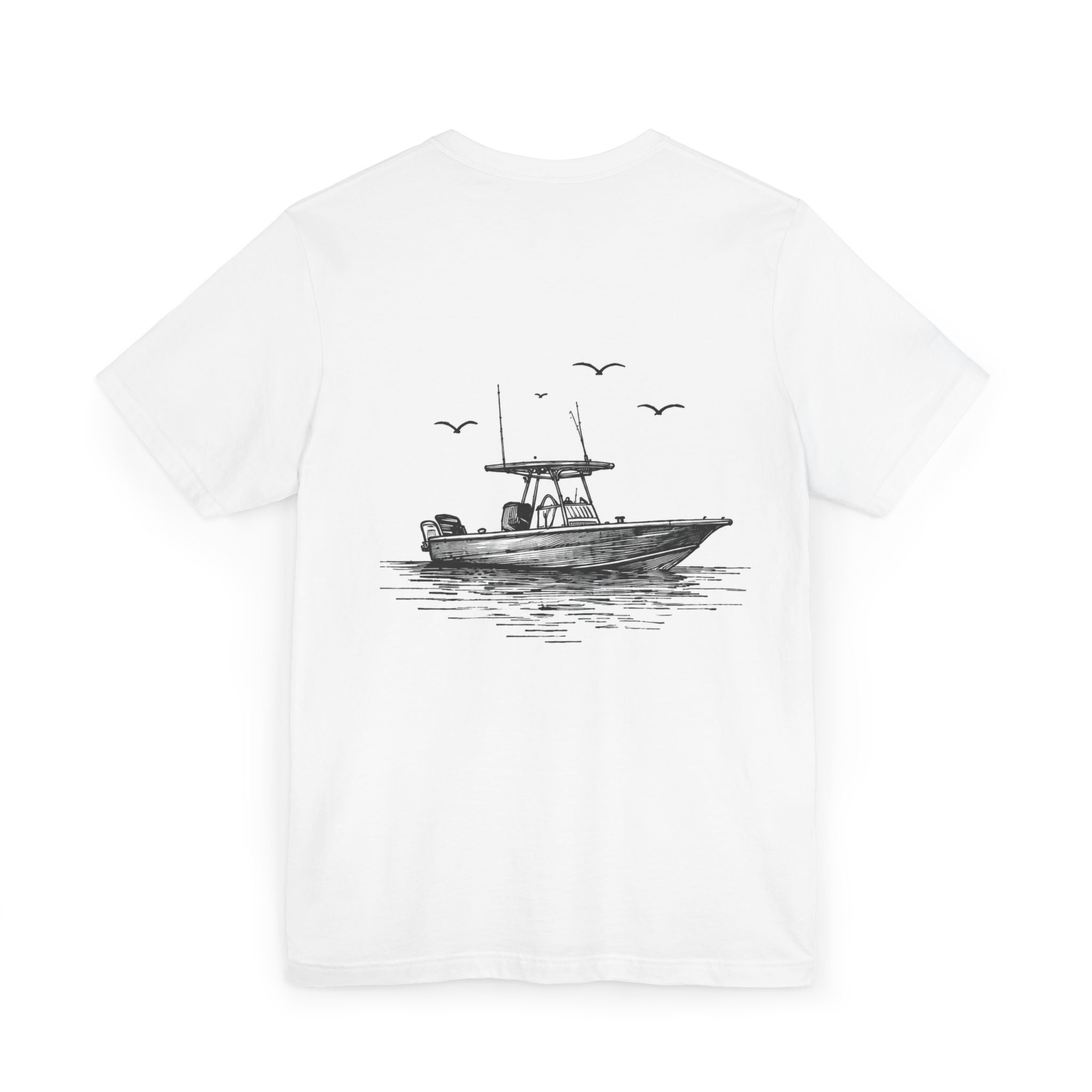 Fishing Boat Graphic T-Shirt — Center Console Sketch Tee